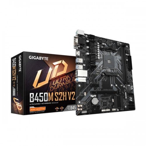 GIGABYTE AMD B450M S2H V2 Ultra Durable with Digital VRM Solution, PCIe Gen3 x4 M.2, RGB LED Strip Header Motherboard